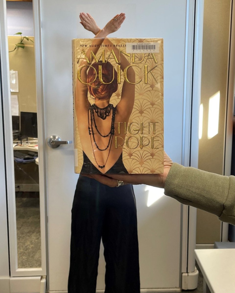PlacerLibrary's tweet photo. Happy #bookface Friday!  Bree from the Tahoe City Library brings us Tight Rope by Amanda Quick.  Check out https://t.co/LJ4Ll908fR  to reserve your copy today!
#AmandaQuick #bookfacefriday #Tightrope https://t.co/KVvP3cT3tt