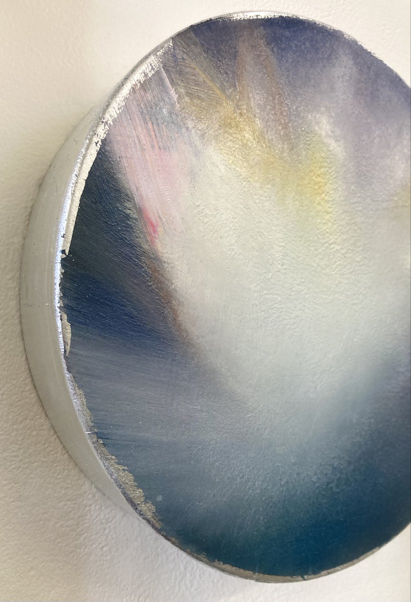 AondreaMaynard's tweet photo. "Glowing Lotus"  oil painting on wood circled panel, 10x10" from The Flora Collection.  Celebrating the Softer side of Life. https://t.co/wMioMIhd32