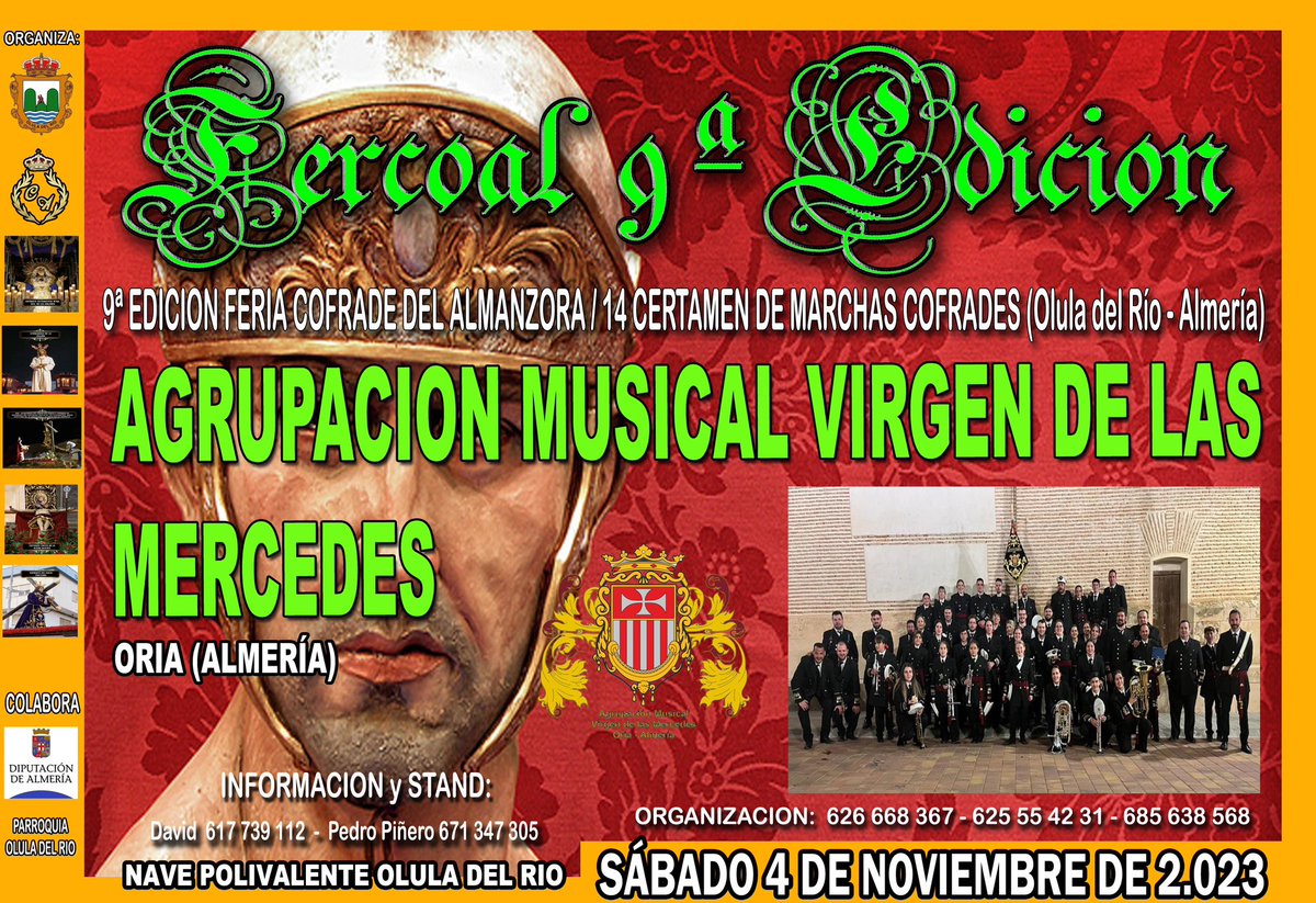 #BANDAS | La Agrupación Musical <a href="/AMVirgenMerced/">A.M.Virgen Mercedes</a> estará un año más con nosotros en FERCOAL!

La 9ª Edicion, como nunca lo habíais visto 😋🤭

<a href="/aytodeolula/">Ayto. Olula del Río</a> 
<a href="/AMCRISTOLASAGUA/">AM CRISTO LAS AGUAS</a>