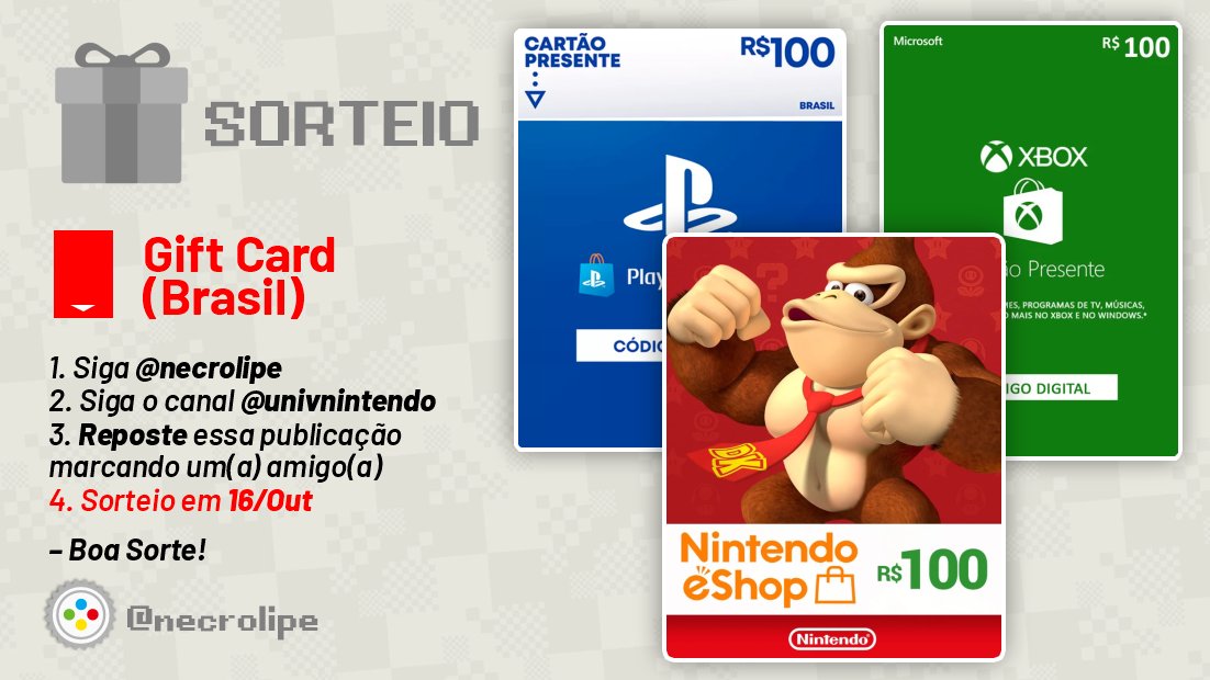 Gift Card Nintendo: 150 Reais - Cartão Presente Digital