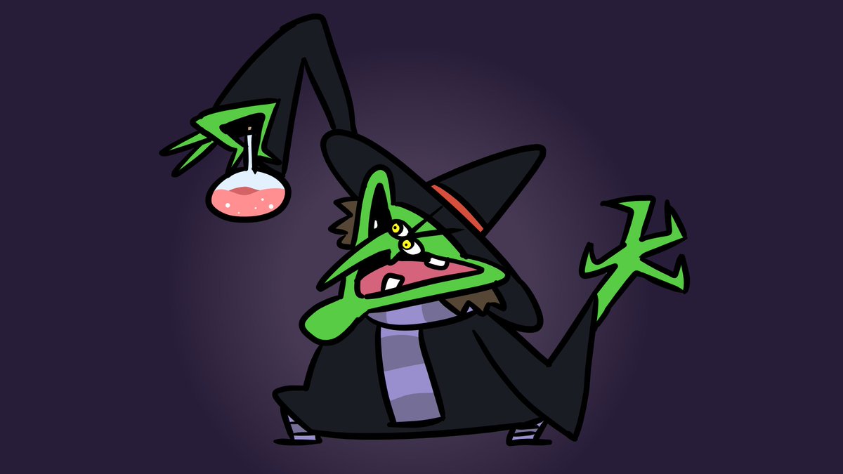 Derposaurus_Art's tweet image. "
With this here potion
You see my notion
Sexy I will be
This will finally set me free!!
"

---

Tiny Grunty bc why not (: 

(Inspired by all the cool art @Porky_Draws made of her! :D)

#BanjoKazooie #Grunty #BearAndBird