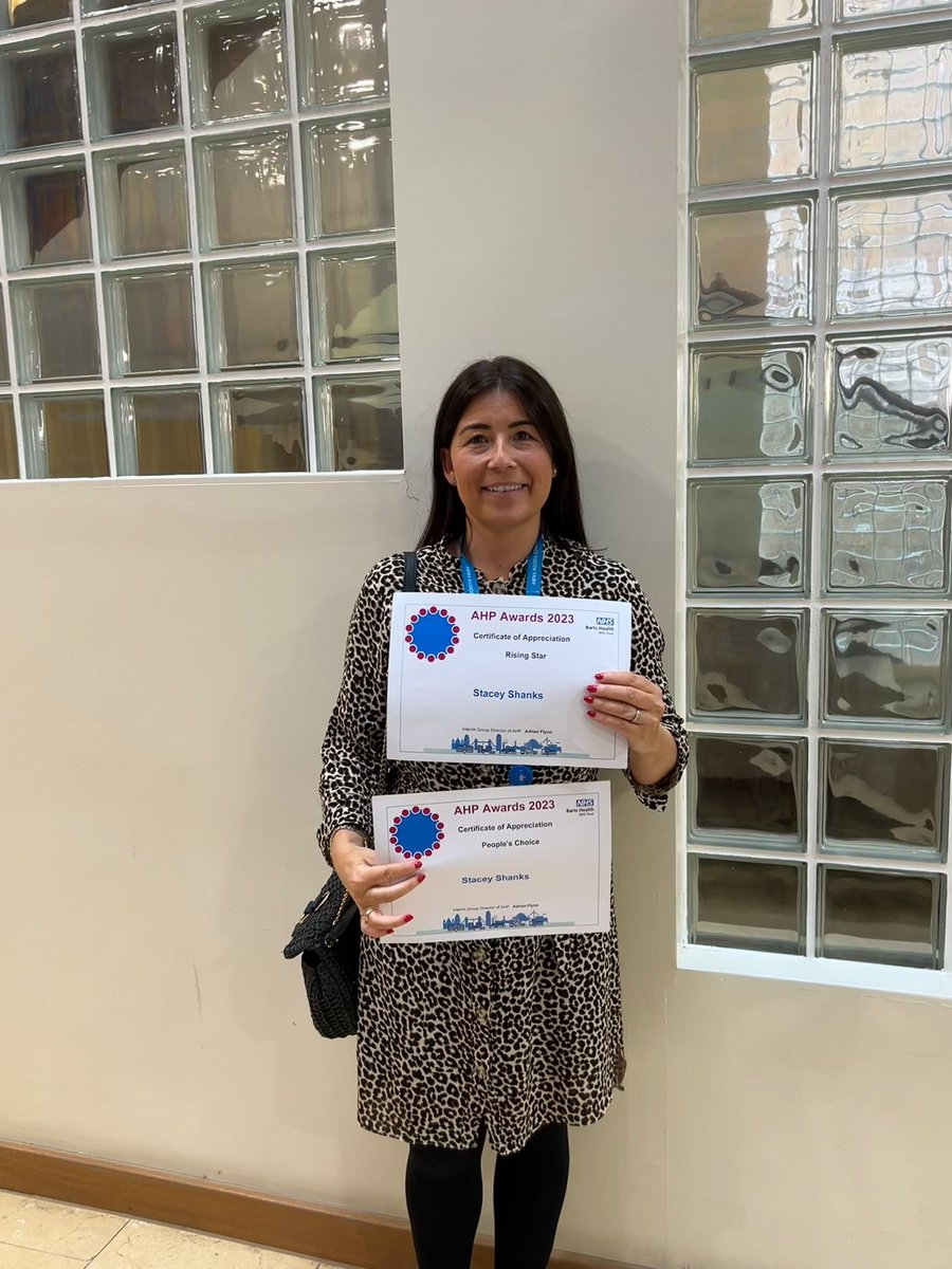 Congrats to Stacey on being nominated for two AHP awards at todays celebration for being a rising star and the people’s choice.  Dental imaging are really proud to have you in our team <a href="/DentalRlh/">RLHDental</a> @RoyalLondonHosp #AHPDay2023