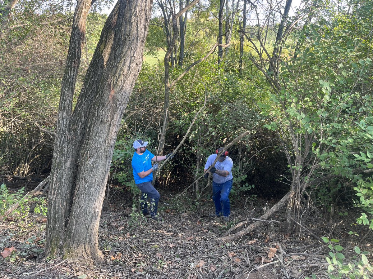 SallyThelen's tweet photo. Beautiful day with my @DukeEnergy colleagues clearing brush @CarriageHsFm in Northbend, OH. #Powerfulcommunities https://t.co/nkpVo1xb9h