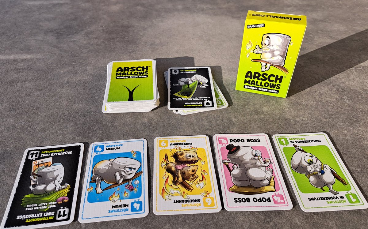 Sibi30015224's tweet photo. Eine Runde #ArschMallows. Ist eigentlich ganz lustig als Absacker 🤪 Denke in meiner Wenigspieler-Runde morgen könnte das auch ganz gut ankommen. 🔥 https://t.co/E2ojMyuwQB