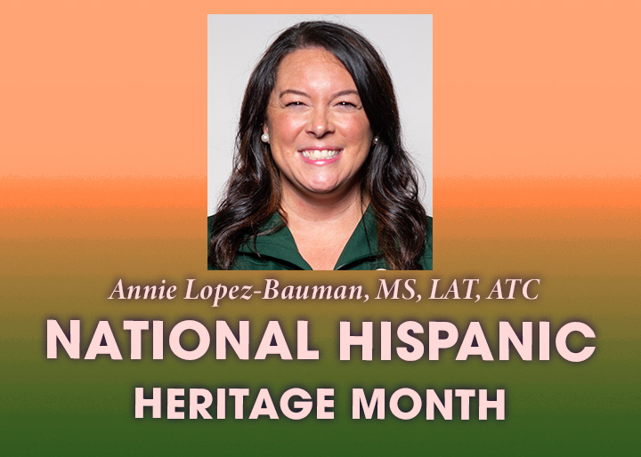 NATA1950's tweet photo. Annie Lopez-Bauman, Mountain West representative for the @NATA_ICSM Division I Committee, discusses the value of culturally sensitive patient care. #HispanicHeritageMonth @EDACNATA https://t.co/x4F7C6Vx4M https://t.co/SKZBClSe88