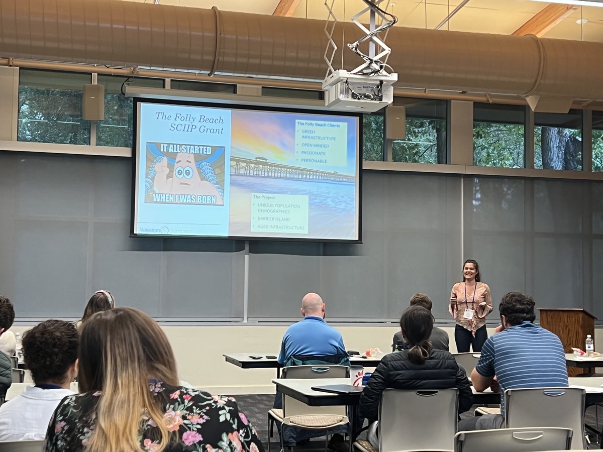 WestonSampson's tweet photo. At yesterday's @WEA_SC / #SCAWWA YP-Living the Water Life Workshop, @WestonSampson's Louise Koepele presented “Early Career Stage Client Relationships - Folly Beach SCIIP Grant,” focusing on the importance of building genuine relationships in our industry. https://t.co/KygDxT1fkA