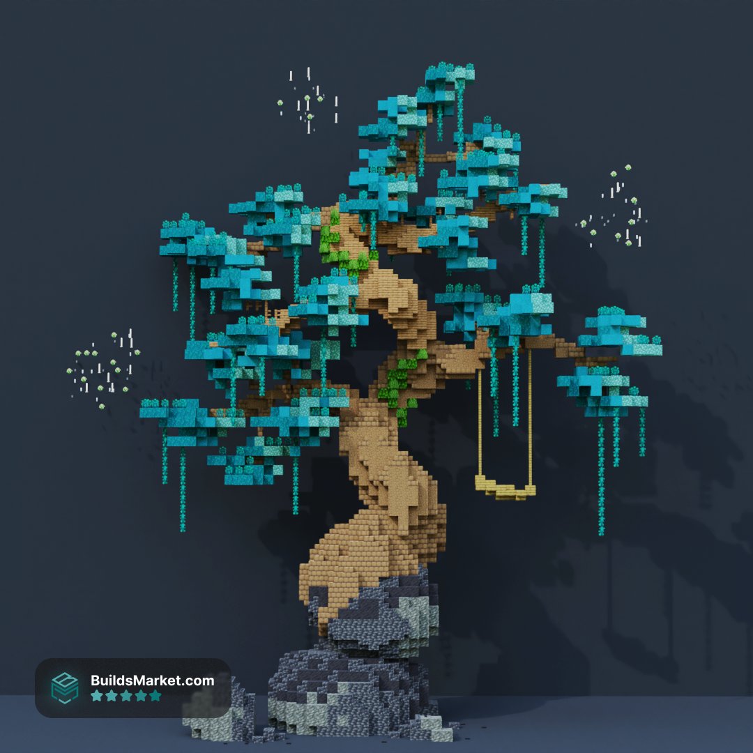 An azure tree full of magic ✨#Minecraft #Minecraftbuild #Minecraftbuilds