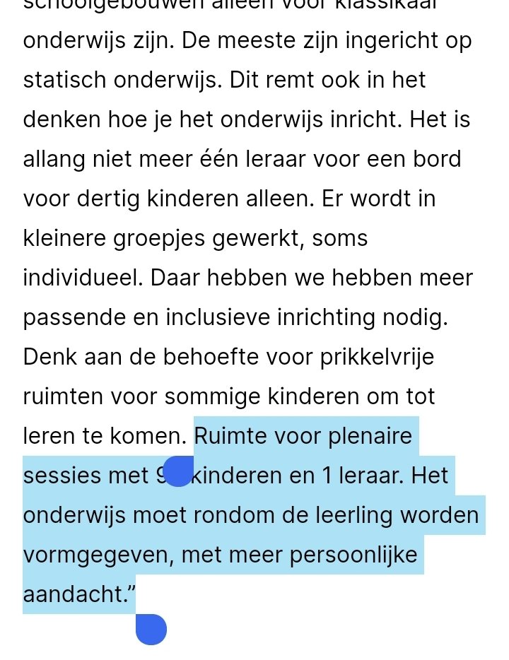 Plenaire sessies met 90 leerlingen en één leraar? In het basisonderwijs, @PO_Raad? En in de zin daarna spreken over persoonlijke aandacht?
Wat een gezwam!
poraad.nl/arbeidszaken-b…