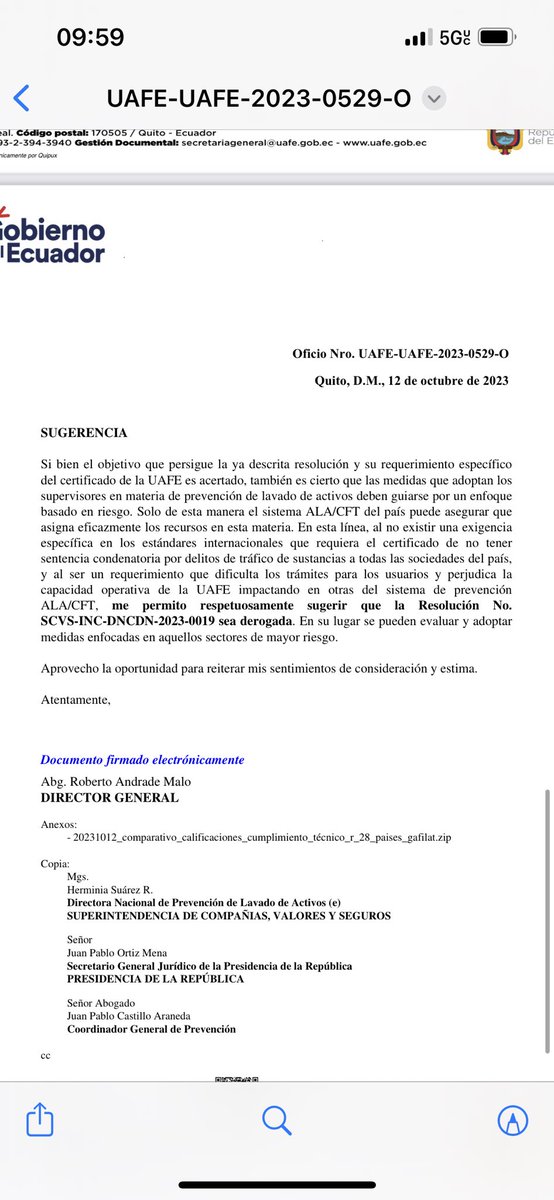 cmoyaGYE's tweet photo. Acertada la recomendación de la @UAFE_EC a @SuperciasEC , en la práctica se está volviendo caótico la inscripción de nombramientos en los Registros Mercantiles https://t.co/sJ1XzHxLfp