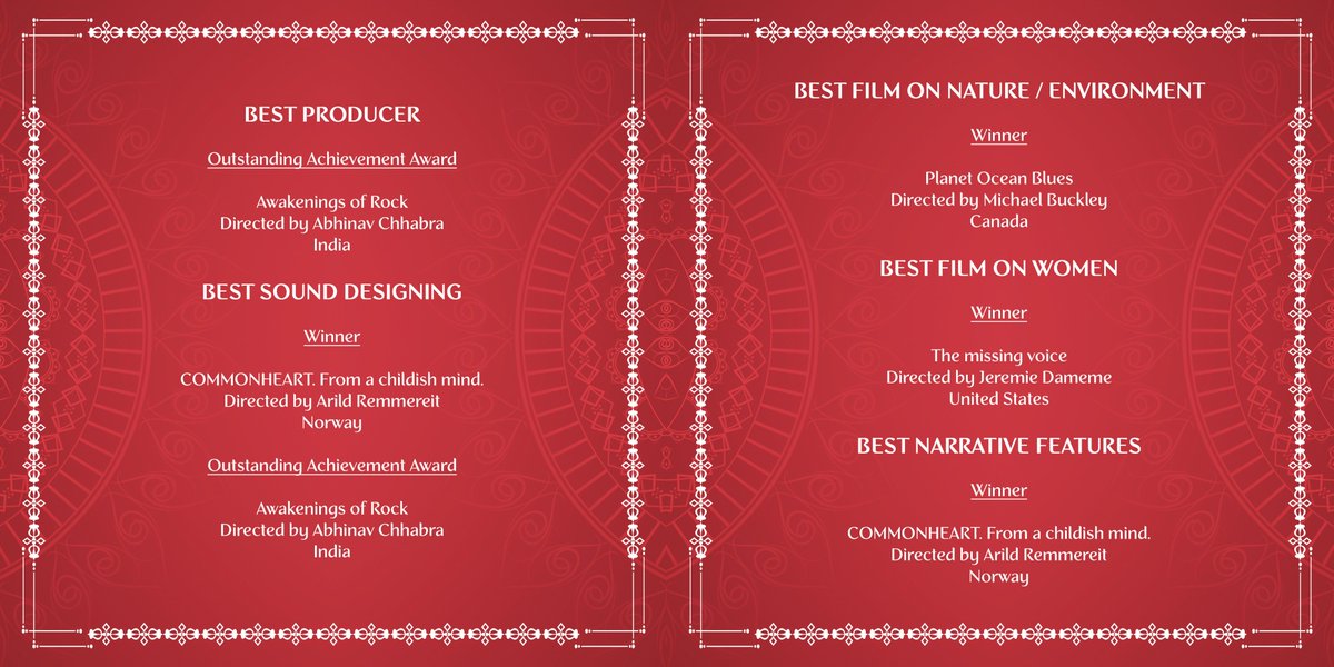 Here are the outcomes of the second season of Tripura International Film Festival.

#TripuraIFF 🎬