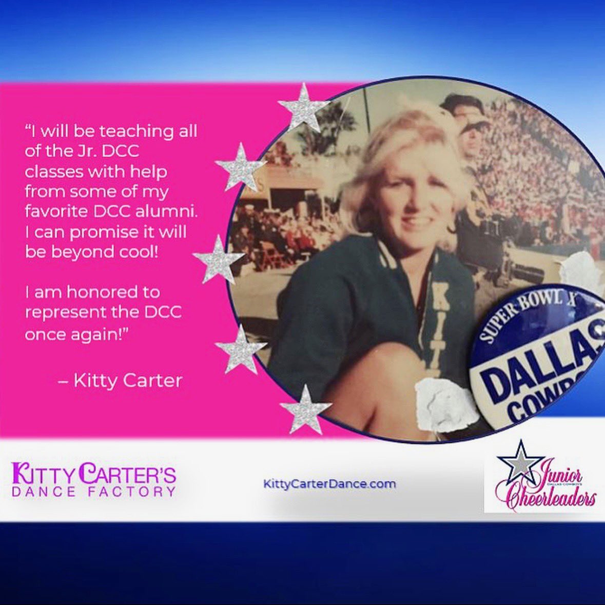 Honored to be representing  <a href="/DCCheerleaders/">Dallas Cowboys Cheerleaders</a> once again! Classes begin week of  October 16