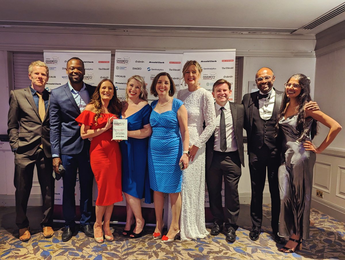 embrooksy8's tweet photo. Fantastic night at @NewsquestEvents @GenAnalytics Diversity Awards.

Amazing to pick up the award 'Diversity Campaign of the Year' for our 'Together Against Racism' campaign. Massive #TeamUofG effort. More to come. #OneTeamUofG https://t.co/eqa5CMNNaR