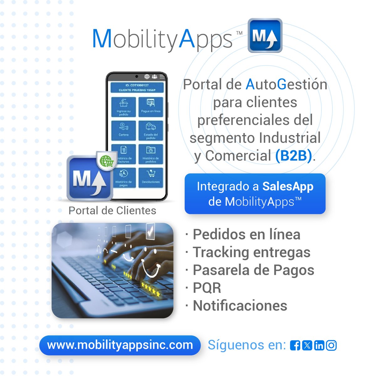 MobilityAppsInc's tweet photo. Descubre por qué SalesApp es la mejor opción para gestionar tu negocio desde una sencilla aplicación.
#ventas #negociosinteligentes  #MobilityApps
#MovilizaTuNegocio
#ControlOperativo
Contacto: socialnetwork@mobilityappsinc.com
Página web💻: https://t.co/3g0rycqbs8 https://t.co/GWLoXai1Ws