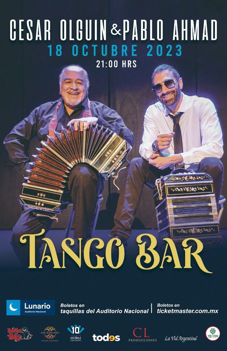 #MesaDelDía | Conversamos con <a href="/pabloahmadtango/">Pablo Ahmad</a> y César Olguín (<a href="/tangueramente/">Cesar Olguin</a>), sobre la presentación de Tango Bar, el próximo 18 de octubre en el <a href="/LunarioMx/">Lunario</a>.
Escúchanos #EnVivo por <a href="/RadioUNAM/">Radio UNAM</a>, 96.1 FM y radio.unam.mx.