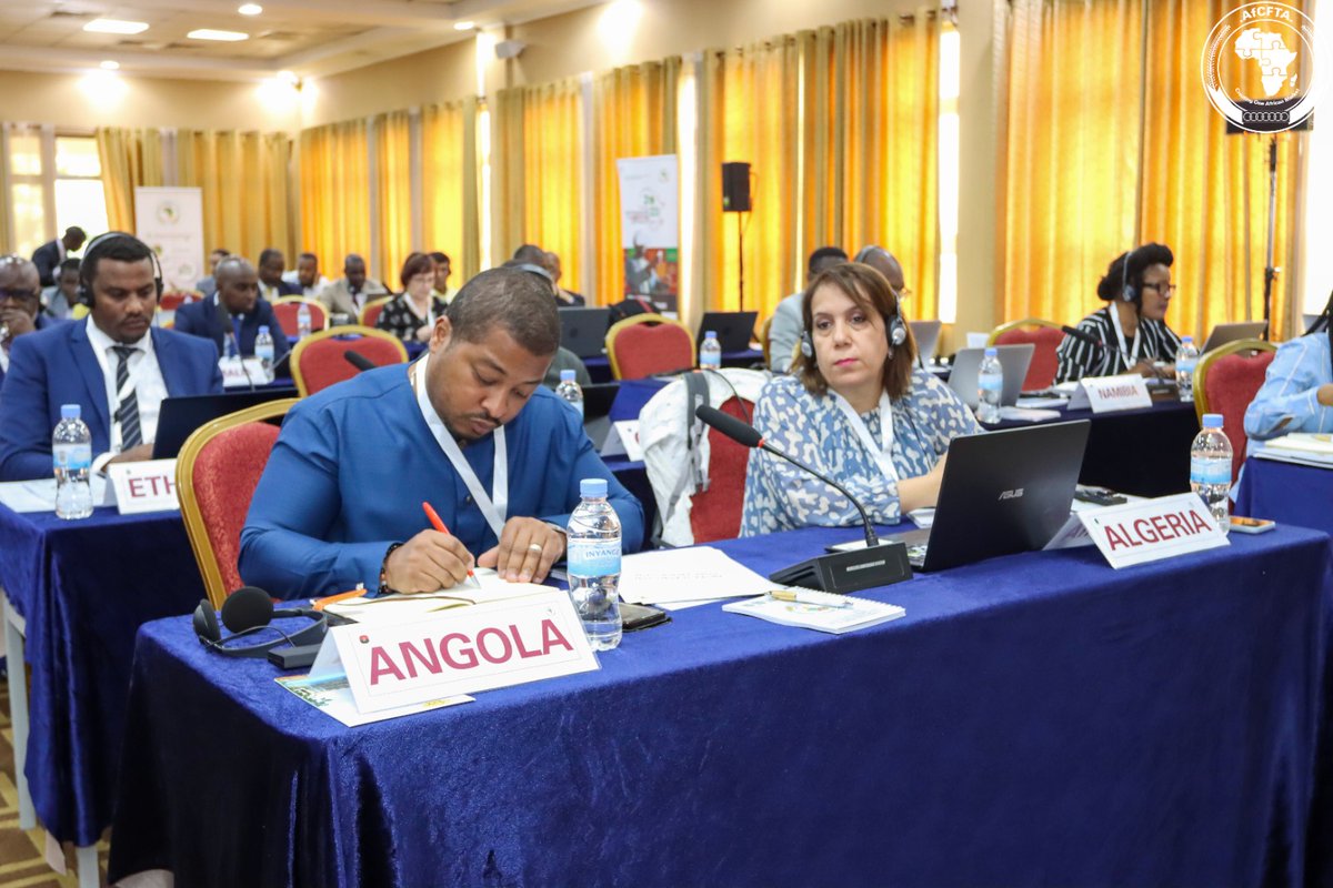 AfCFTA's tweet photo. A Dedicated session of STOs on the AfCFTA implementation review mechanism, commenced today in Kigali. The objective of the 2-day meeting is to have in-depth discussions with a view to recommending to the Council of Ministers the establishment of the AfCFTA Implementation Review Mechanism (AFIRM) and adoption of the Draft Ministerial Directive on the operationalization of the AfCFTA Implementation Review Mechanism.
It will also deliberate on the documentation generated during the two preceding consultative meetings held in Arusha, Tanzania, 27–30 April 2023, and Abuja, Nigeria,
8 – 11 May 2023, taking into account the valuable insights and outcomes shared during those meetings. #AfCFTA