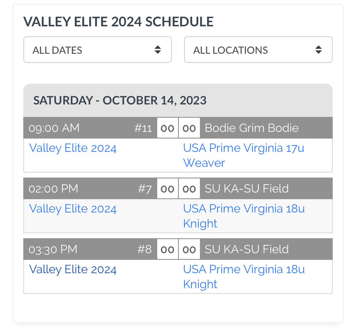 Valley Baseball Scout (@valleybsblscout) on Twitter photo Weekend rotation
<a href="/SUHornetsBB/">SU Baseball</a>
Sat
9:00 AM BG
SP Ben Yancey (2024)
RP Levi Mongold (2024)
2:00 PM SU
SP Shea Kushner (2024)<a href="/SheaKushner2/">Shea Kushner</a>
RP Champ Crummett (2024)<a href="/ChampCrummett/">Champ Crummett</a>
3:30 PM SU
SP Jaden Rose (2024) <a href="/JadenRose30/">Jaden Rose</a>
RP Kealo Smith (2024)
RP John Henderson (2024) Weekend rotation
<a href="/SUHornetsBB/">SU Baseball</a>
Sat
9:00 AM BG
SP Ben Yancey (2024)
RP Levi Mongold (2024)
2:00 PM SU
SP Shea Kushner (2024)<a href="/SheaKushner2/">Shea Kushner</a>
RP Champ Crummett (2024)<a href="/ChampCrummett/">Champ Crummett</a>
3:30 PM SU
SP Jaden Rose (2024) <a href="/JadenRose30/">Jaden Rose</a>
RP Kealo Smith (2024)
RP John Henderson (2024)