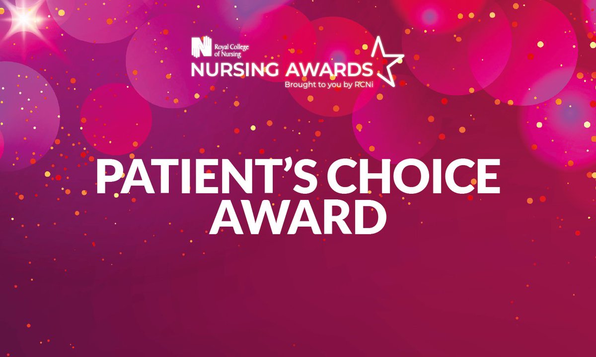 Don't forget to vote for the winner of the RCN Nursing Awards Patient's Choice category Each finalist has gone above and beyond to provide outstanding care. Click here to vote > rcni.com/nurse-awards/p… #RCNawards