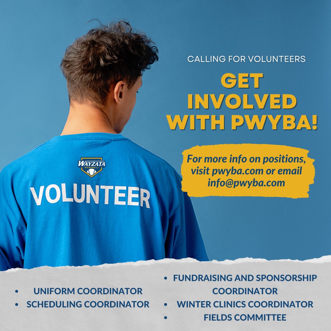 PWYBA's tweet image. Get involved with PWYBA!  If you are interested in learning more about any of these positions, please visit pwyba.com or email us at info@pwyba.com.