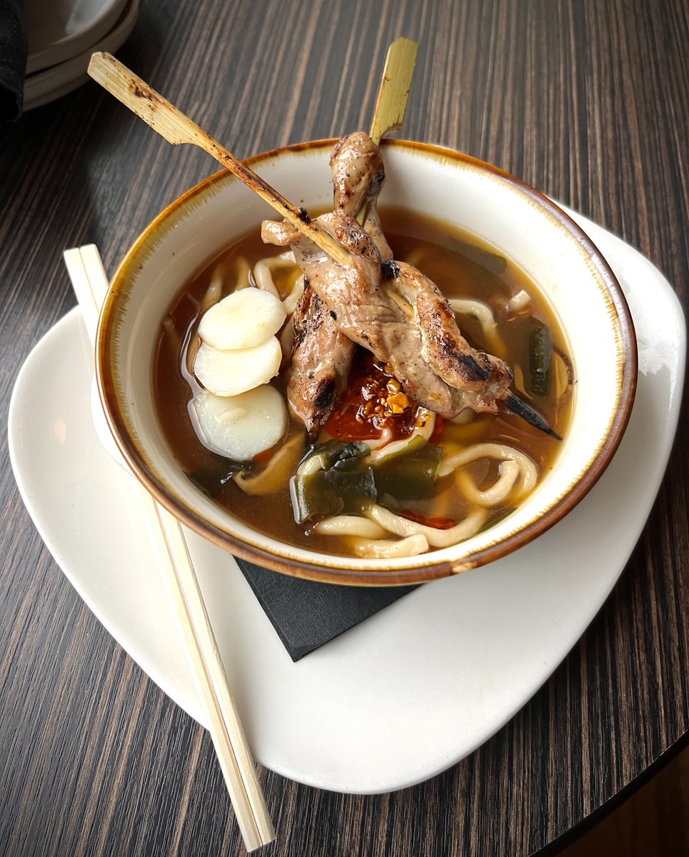 Autumn cravings never tasted so good. 🍂😋 

Grilled Soy Glazed Pork Skewers || Mushroom-Wakame Dashi, Udon Noodles, Water Chestnut, UC Chili Crunch

#FallFlavors #GrilledPorkSkewers #FoodieDelight
#undercurrentgso #triadlocalfirst #gsofoodie #greensboronc #nceats