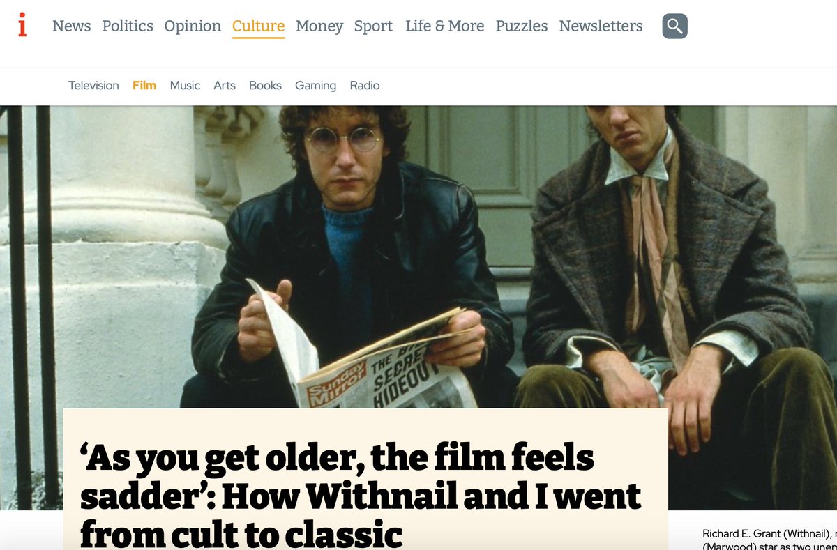 'As you get older, the film feels sadder': How Withnail and I went from cult to classic inews.co.uk/culture/film/w… 
chin chin Ben @J_Famethrowa a great piece thanks.
@TitanBooks @mrtnkeady 
@RichardEGrant @Ralphwjbrown @monstroso 
@sambaintv @missdianemorgan
