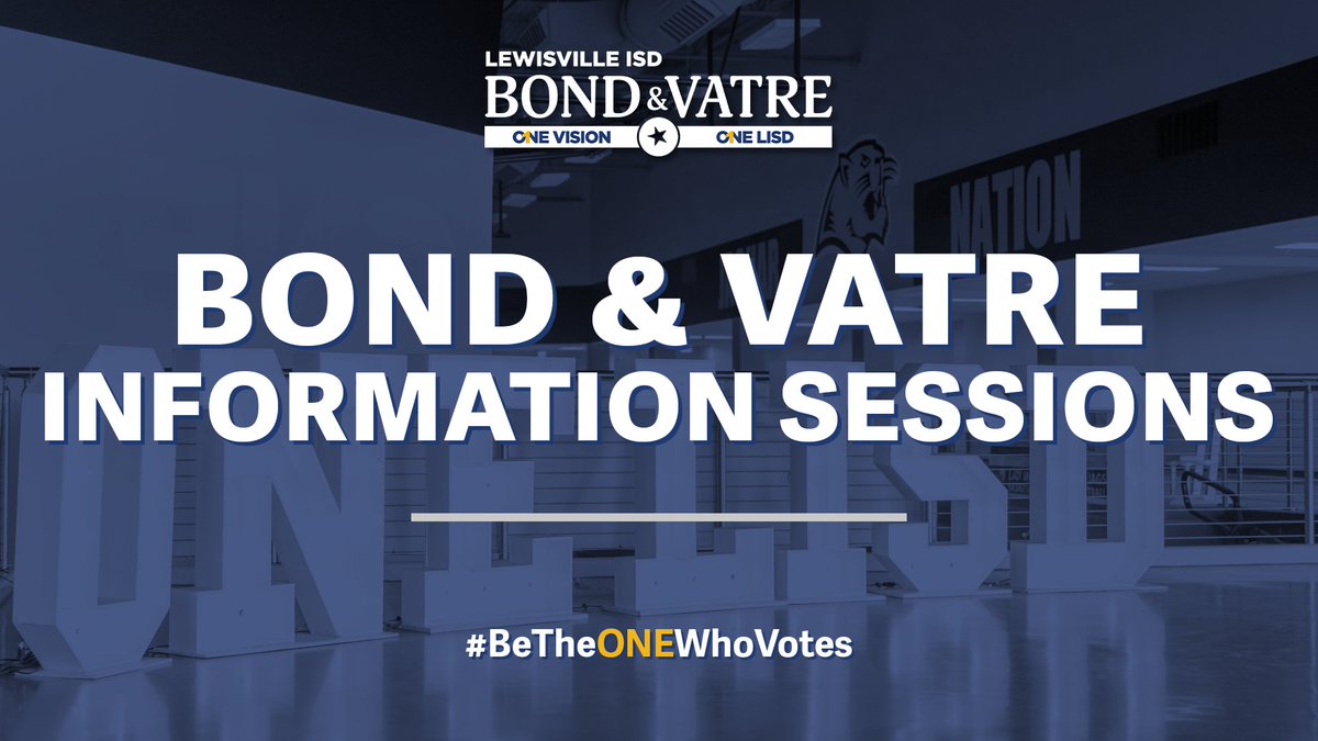 LISD will be hosting a Bond &amp; VATRE information session at the FMHS Library on Tuesday, October 17 at 6 p.m.

Join us to learn more about the 7 propositions for Lewisville ISD that will be on the ballot this November.

🔗 fb.me/e/I4xKA8Mz

#OneLISD #BeTheOneWhoVOTEs