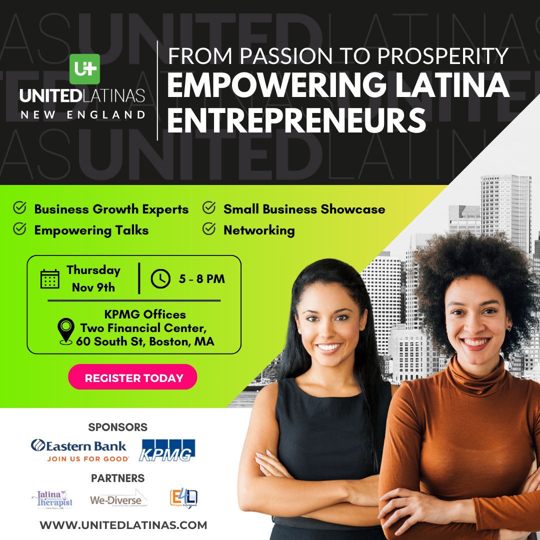 Calling BOSTON Latinas!! 
*Join our community today and connect with Latina leaders across the country.
Register here: l8r.it/069q

#UnitedLatinas #Latinas #Business #LatinaGroups 
#LatinasInFinance #LatinaLeadershipCircle
