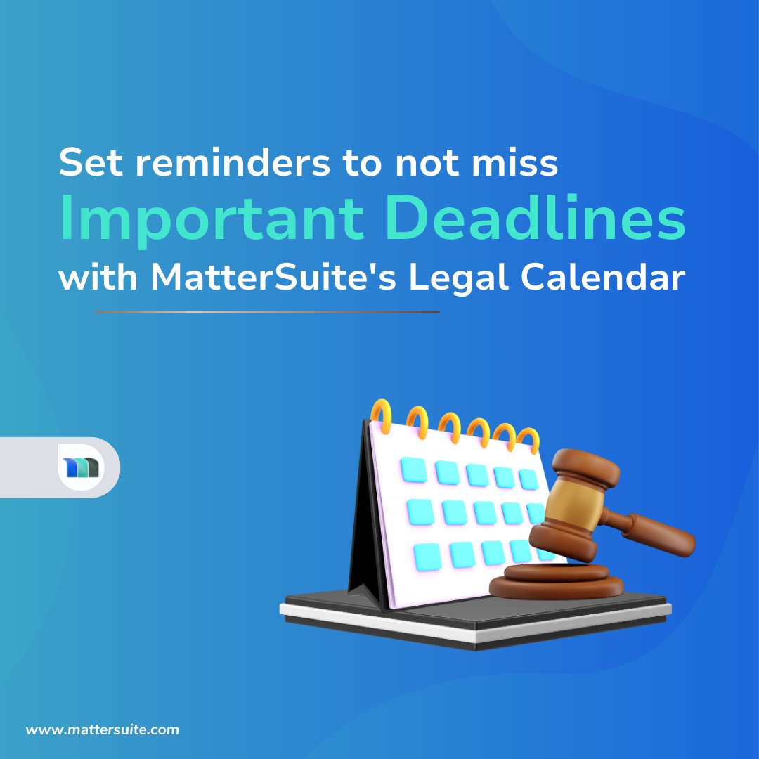 MatterSuite's tweet image. Stay deadline-ready with MatterSuite&apos;s Legal Calendar. ⏰📅 Never miss a beat!

Visit: mattersuite.com/features/

#MatterSuite #LegalWorkflow #Litigationmanagement #mattermanagement #casemanagement #legalmattermanagement #legalpracticemanagement #practicemanagement