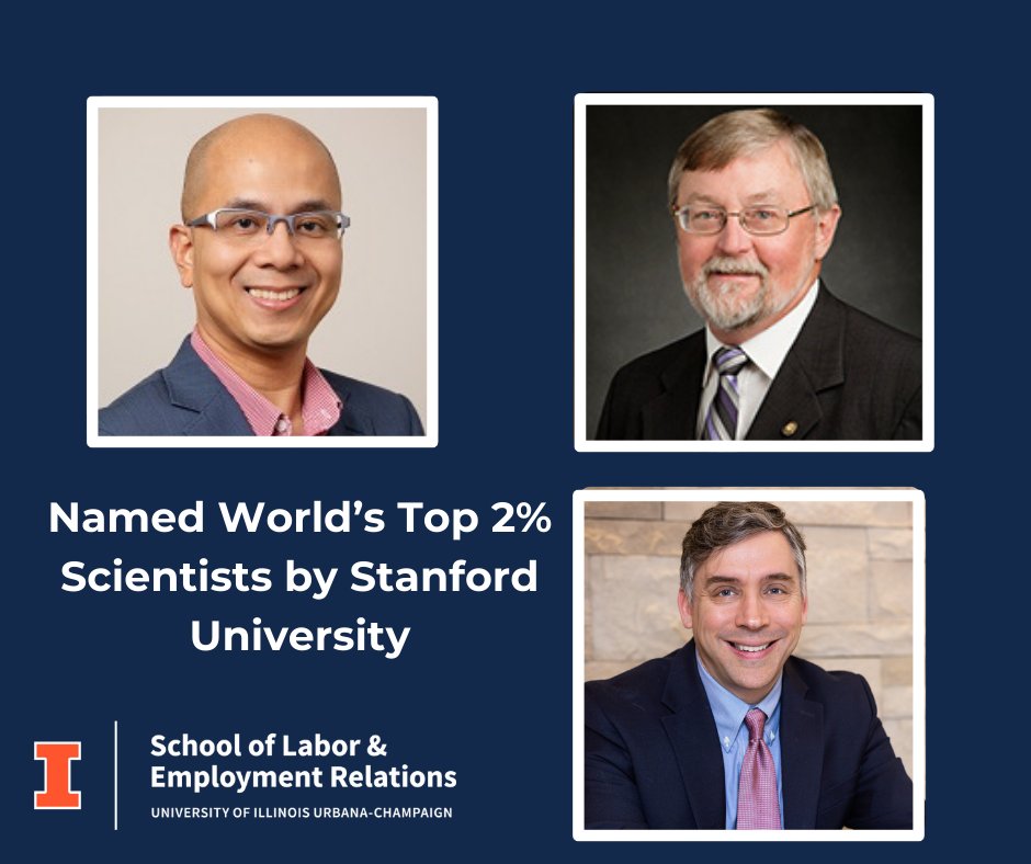 LER_Illinois's tweet photo. Professors Simon Restubog, Fritz Drasgow, and Dan Newman were included in the world's top 2% of scientists! This is very much a deserved recognition. We are incredibly proud of our remarkable faculty at LER! You can read more about this here: https://t.co/JGZQZ0krFZ.
#LERve https://t.co/CwEO67yeJr