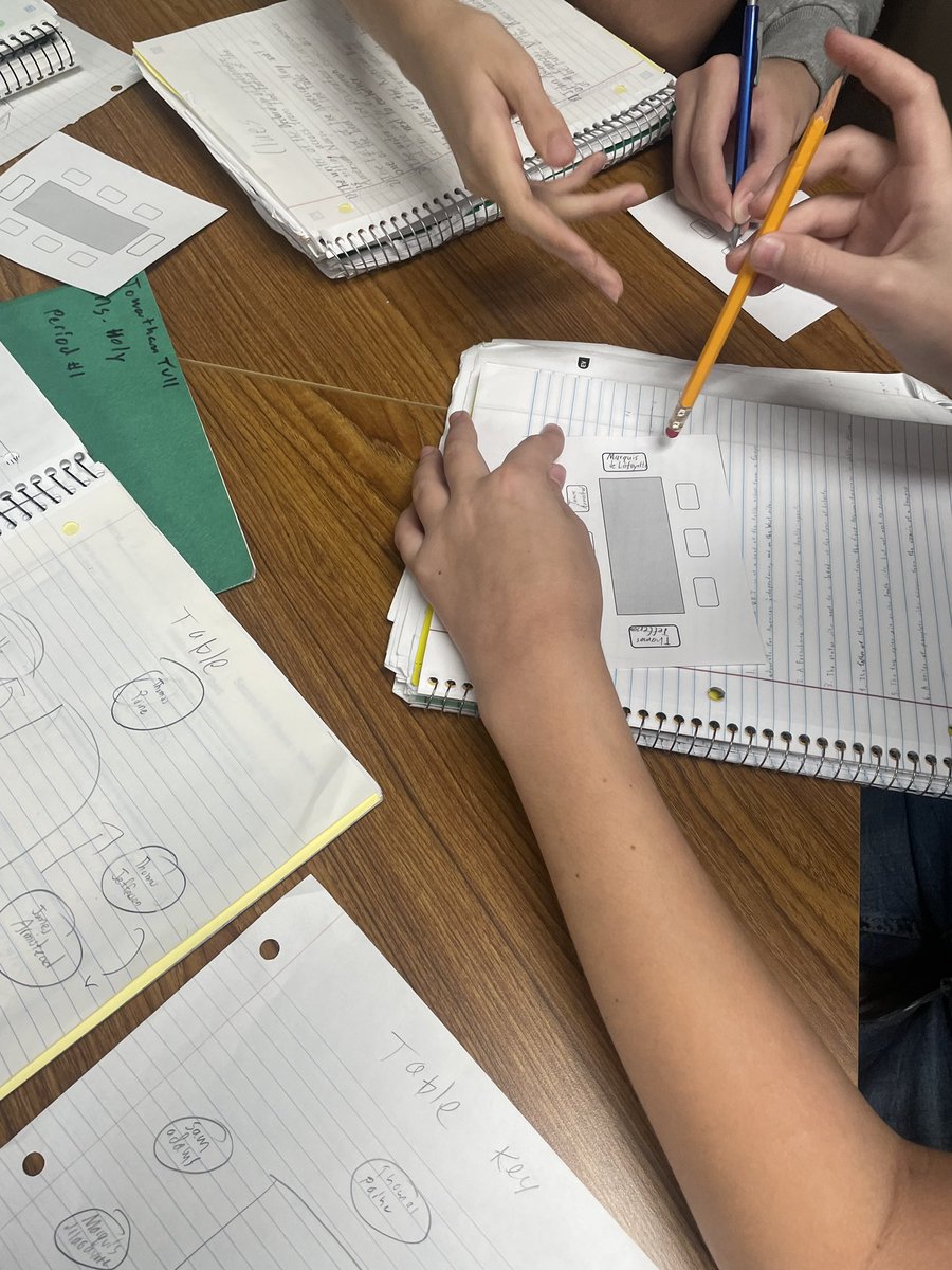 KanaShelby's tweet photo. Another fun and engaging day in 8th US History at Parkway! 💙🇺🇸🦅Students are creating their own Dinner Party Puzzle for the people of the American Revolution and then challenging other students to solve their seating chart! #bringonthecompetition @MPJHEagles @KISDSocStudies https://t.co/useRt007qu