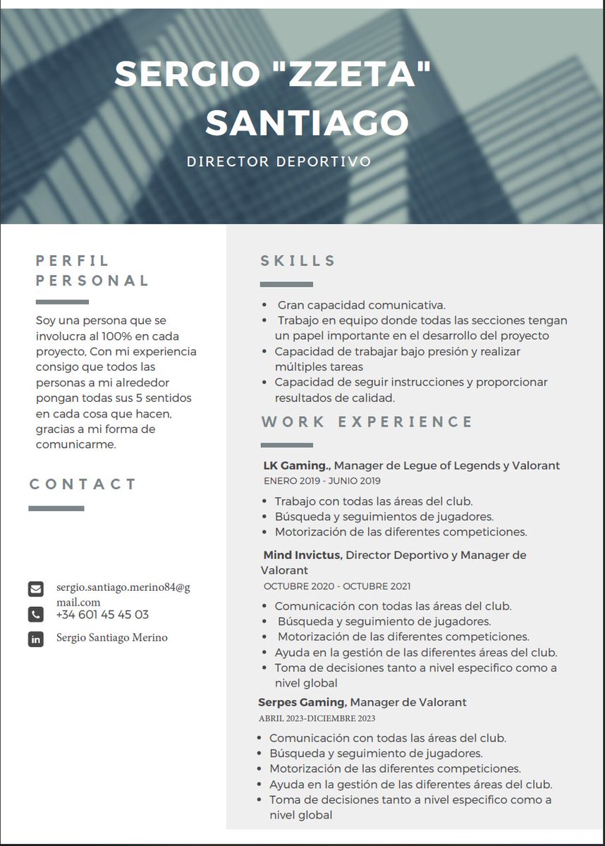 De nuevo en búsqueda de proyecto como Team Project Manager o Director Deportivo para clubs LR/VCL. 
-Experiencia en el sector  
-Capacidad comunicativa
-Gestión de grupo 
-Experto en Dirección Deportiva por <a href="/sqrbxpro/">Squarebox</a>

Referecias:
<a href="/PrayFTMonkeys/">Pray</a>
<a href="/Winri_esport/">Raúl 'Winrino'</a>

MÁS INFO MD