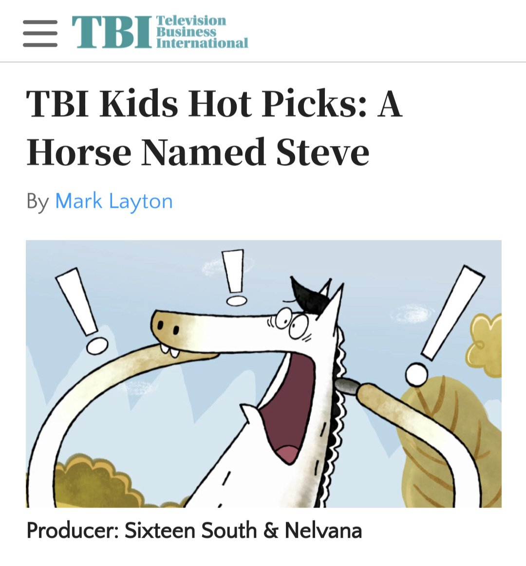 We're delighted that A HORSE NAMED STEVE has been chosen by @TBImagazine Kids as their HOT PICK! Thanks so much Mark and team! tbivision.com/2023/10/12/tbi…