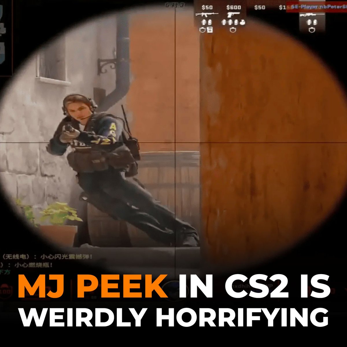 Counter-Strike 2 Intel (@cs2intel) on Twitter photo The MJ peek in Counter-Strike 2 is weirdly horrifying. 
Here’s how to do it 🔗: videogamer.com/news/cs2-mj-pe… The MJ peek in Counter-Strike 2 is weirdly horrifying. 
Here’s how to do it 🔗: videogamer.com/news/cs2-mj-pe…