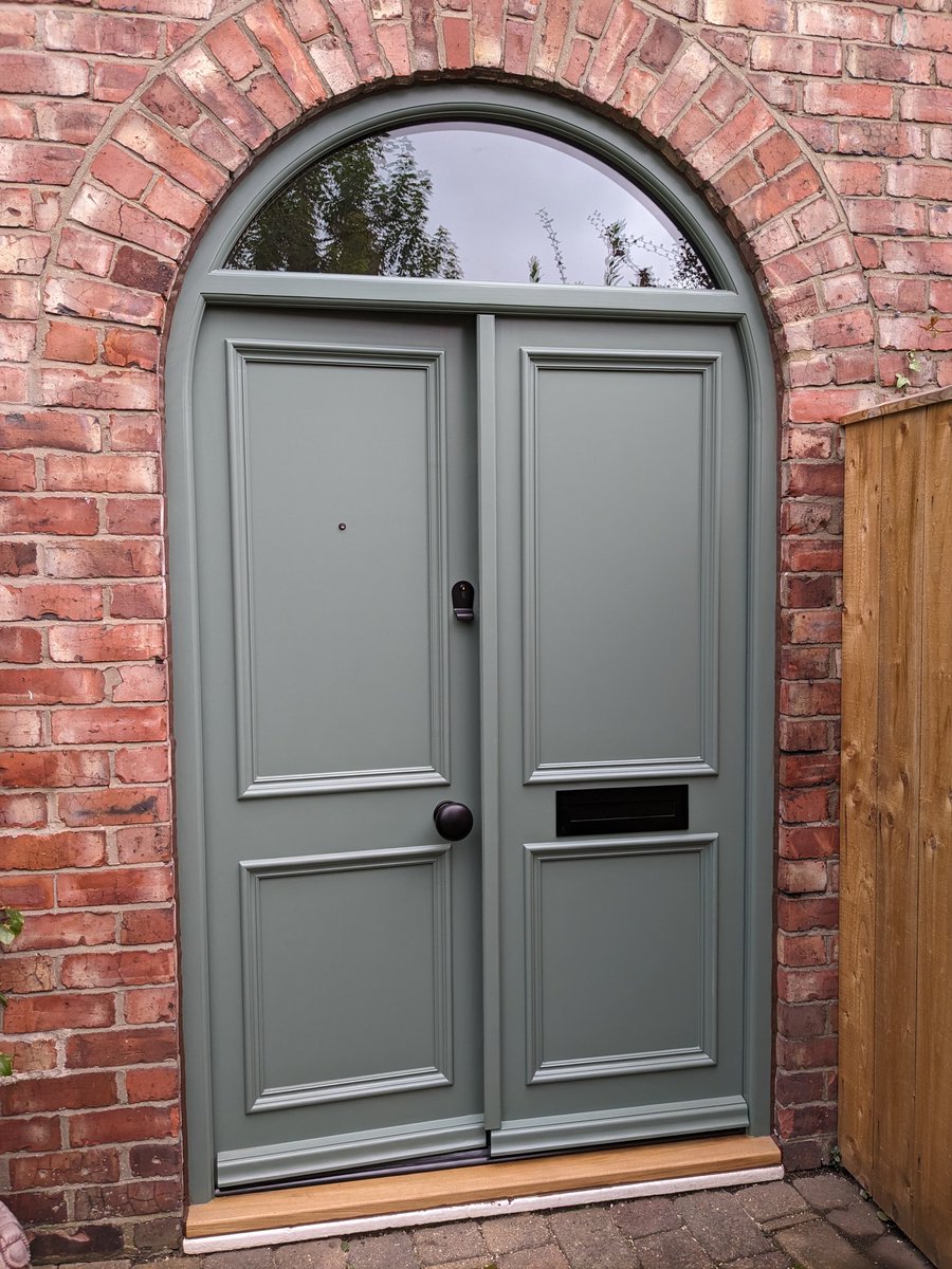 A beautiful pair of doors and frame fitted this week in Gosforth. Made from Accoya and fully finished to the customers colour. <a href="/OchiltreeWindow/">Ochiltree joinery</a> <a href="/Guild_MasterC/">The Guild of Master Craftsmen</a> <a href="/IoCarpenters/">IOCarpenters</a> <a href="/Accoya/">Accoya Wood</a>