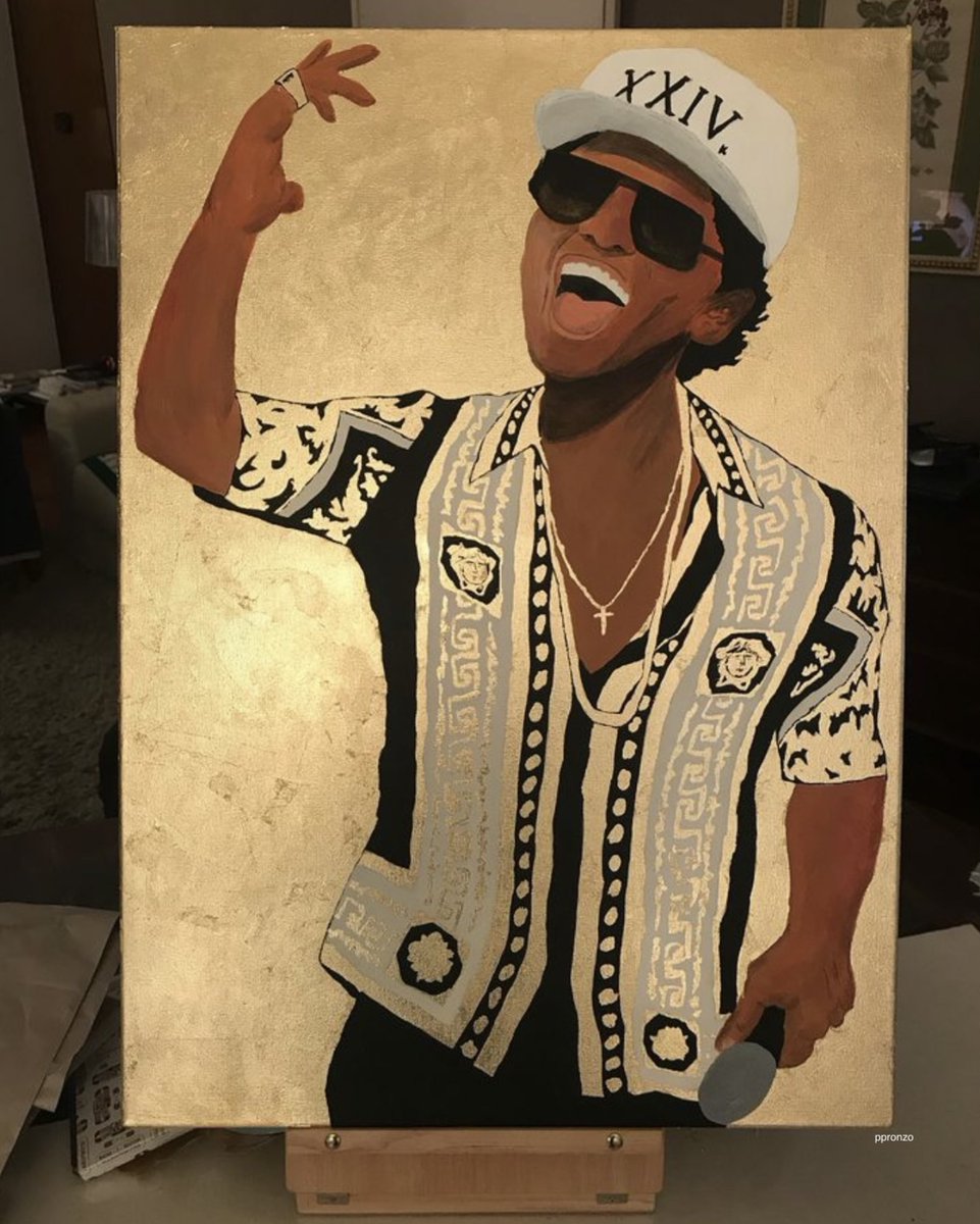 brunoinspiredit's tweet photo. Painting by Paolo Pronzo (ppronzo on IG) #BrunoMars #XXIVkMagic https://t.co/Sj2B8qD75R