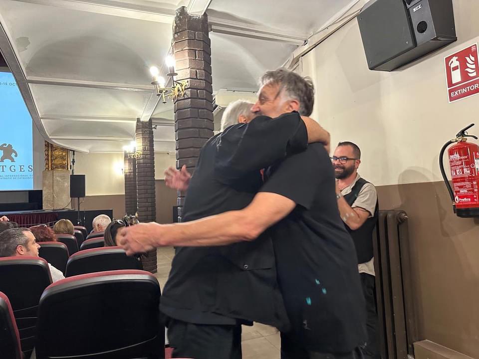 HorrorMusicDoc's tweet image. Simon Boswell and Lamberto Bava reunited again after 34 years at the first ever screening of La Maschera del Demonio at this year’s Sitges Film Festival