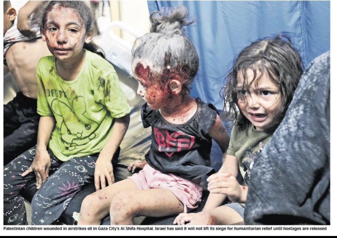 jakeshieldsajj's tweet photo. Isreal runs an article talking about mutilated babies but the photo is of children Israel bombed https://t.co/JQCYScLdQc