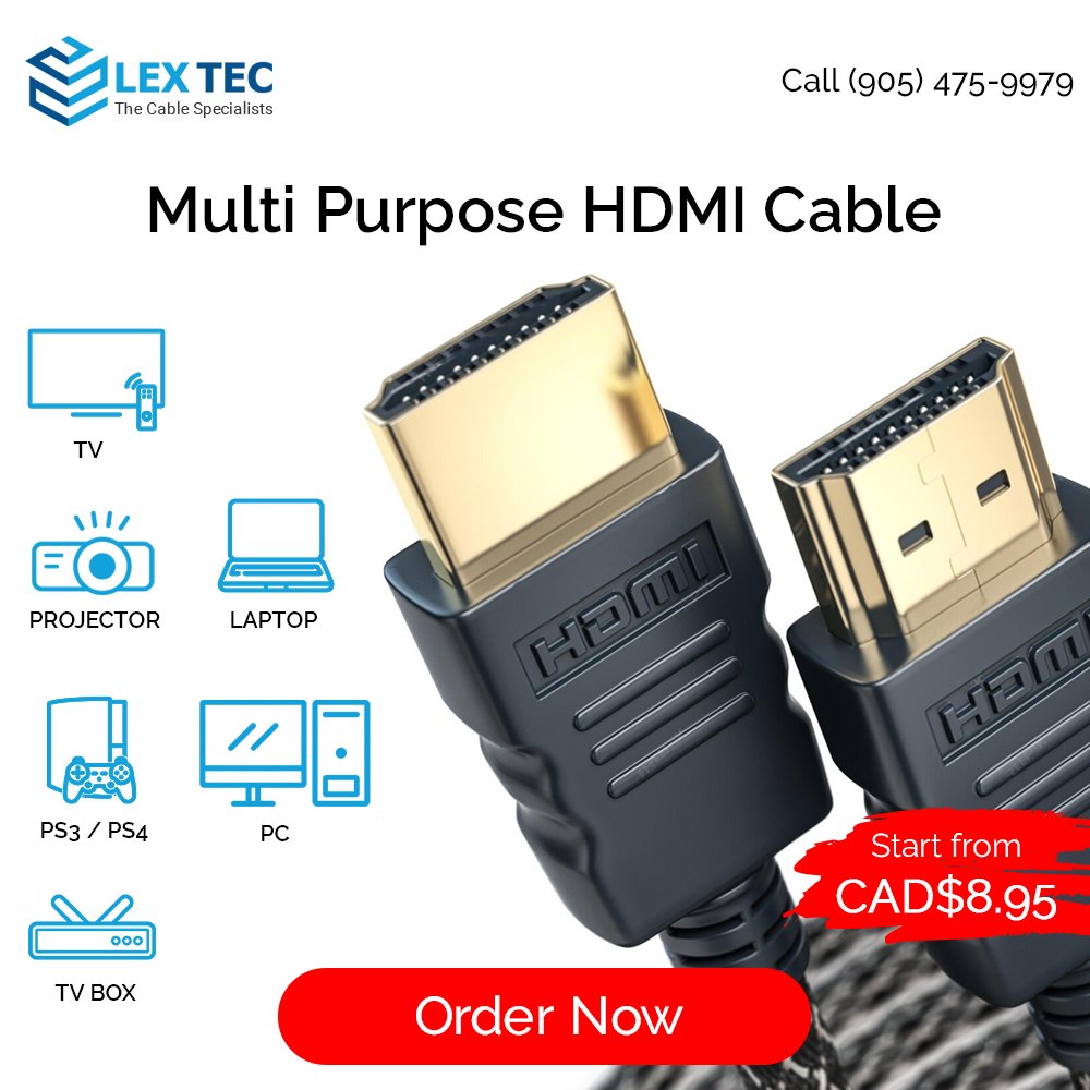 LexTecInc's tweet photo. Upgrade your entertainment setup with our versatile HDMI cables, starting from just CAD$8.95! 🎬🔌 Don't miss out on this deal! Contact us for bulk orders at (905) 475-9979 or browse our selection at https://t.co/BU7ZHQsy4x. https://t.co/1CLG9HiWmi . #LexTec #HDMICables https://t.co/RFan0XTKNY