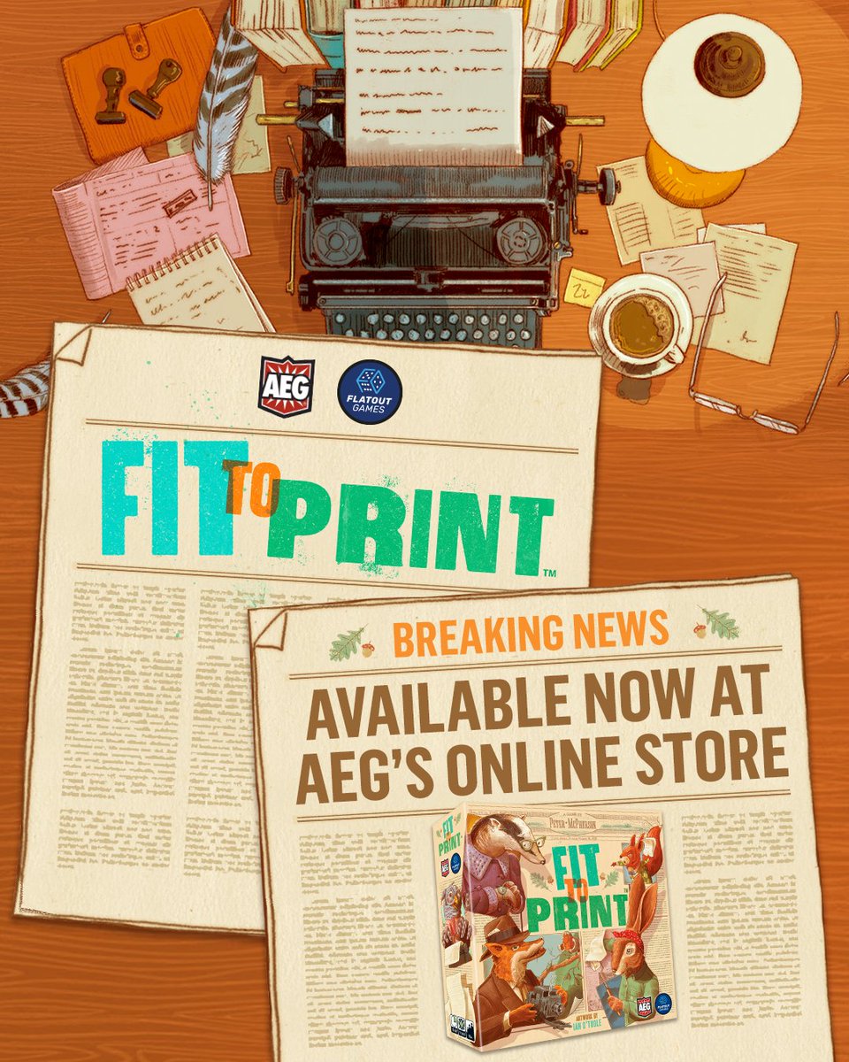 Extra Extra! Get your fresh copy of Fit To Print at the Alderac Online Store!

We got to print Friday's, Saturday's and Sunday's paper ASAP!

So gather your friends and get assembling with this <a href="/FlatoutGames/">FLATOUT GAMES</a> smash hit!

alderacstore.com/fit-to-print/