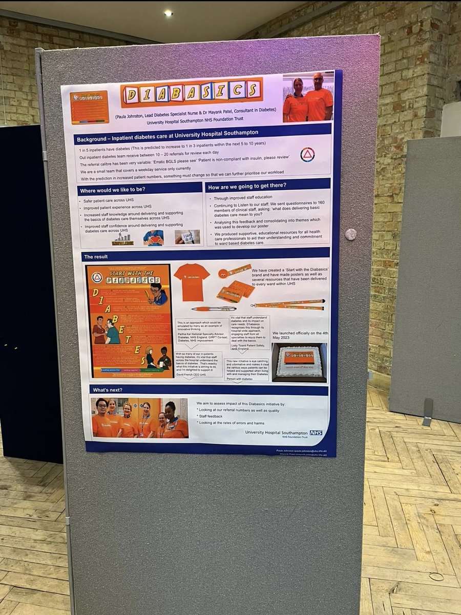 One of the best things is seeing things come to fruition... In the 'Diabasics' project we created some designs. Last night the program was a finalist at the @QiCProgramme Awards. It is showcasing today in Diabetes Specialist Nurse Forum Conference in London.