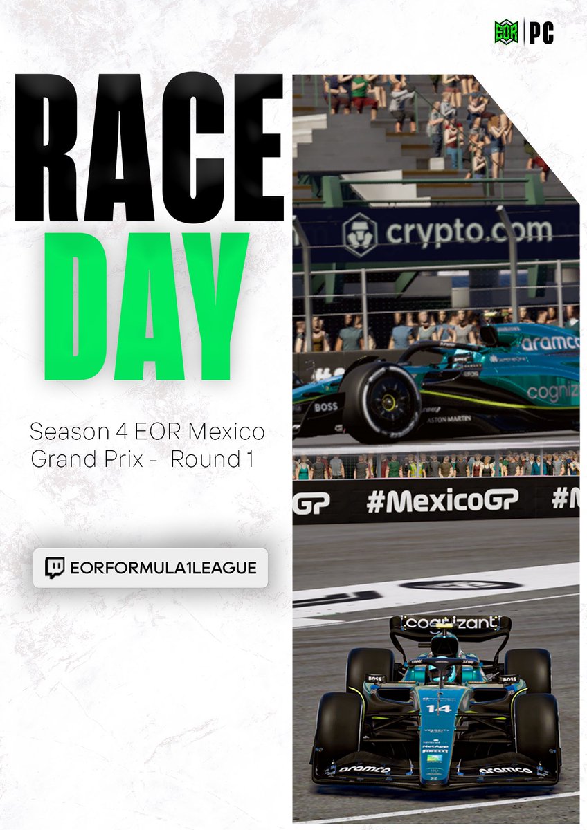 🏁 It’s Race Day | PC Division Round 1

The Season 4 Opener for the PC Division kicks off tonight around 
Mexico🇲🇽

Will <a href="/TeamTF10/">Team TF10 Esports</a> be able to defend their title ? 🤔

Tune in ⬇️

⏰ 8PM UK Time 
🎙️ <a href="/SBS_MooreGames/">SBS_MooreGames🇮🇪🎙️</a> &amp; <a href="/R1ch1eF1/">Nathan Richards</a> 
📺 twitch.tv/eorformula1lea…

#EOR