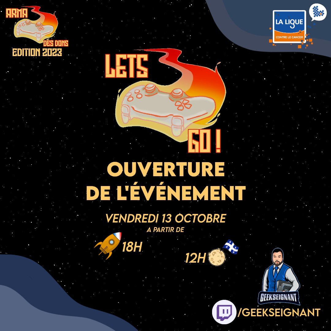 MookieNalyah's tweet photo. C'est parti pour un week-end incroyable avec l'Arma des Dons ! On récolte des dons pour la Ligue contre le Cancer tous ensemble ! C'est maintenant sur https://t.co/2L8b17mLof !
@laliguecancer @ArmaDesDons #arma23 #arma2023 https://t.co/LsfDW6O1aO