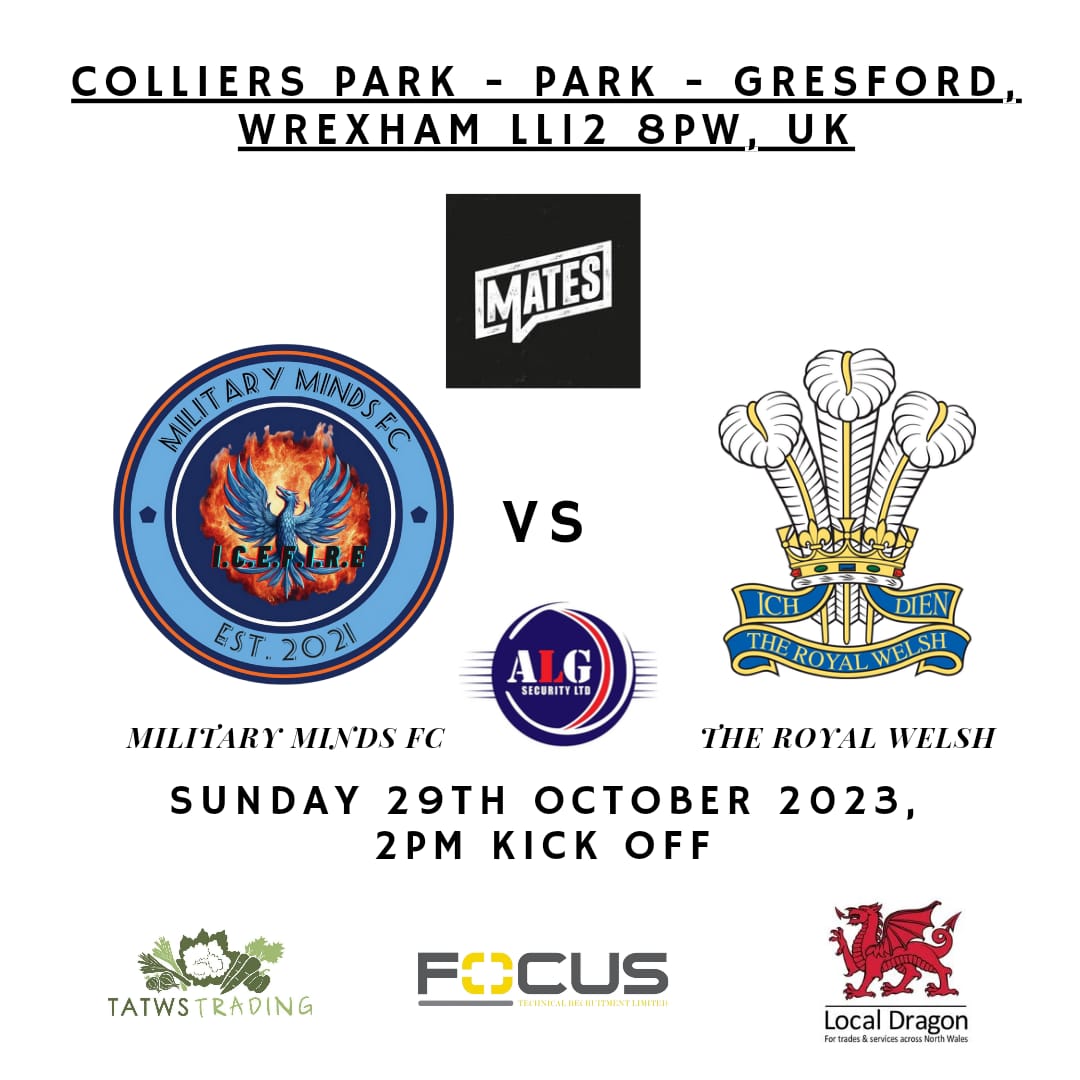 military_fc's tweet photo. 🔜 **Upcoming Match Alert - Save the Date!** 🔜

Mark your calendars, football fans! 📅 On the 29th of October, we're gearing up for an exhilarating match against The Royal Welsh at the stunning Colliers Park in Wrexham. It's going to be a showdown you won't want to miss! ⚽ https://t.co/3uTde5nWg6