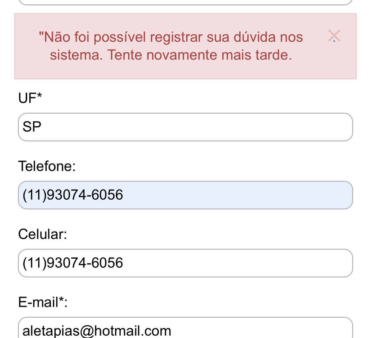 leletapias's tweet photo. Estou há dias tentando abrir uma reclamação nos @ectcorreios e não consigo. Tem uma encomenda parada há 15 dias e não há nenhuma atualização. https://t.co/gkK7omGwGZ