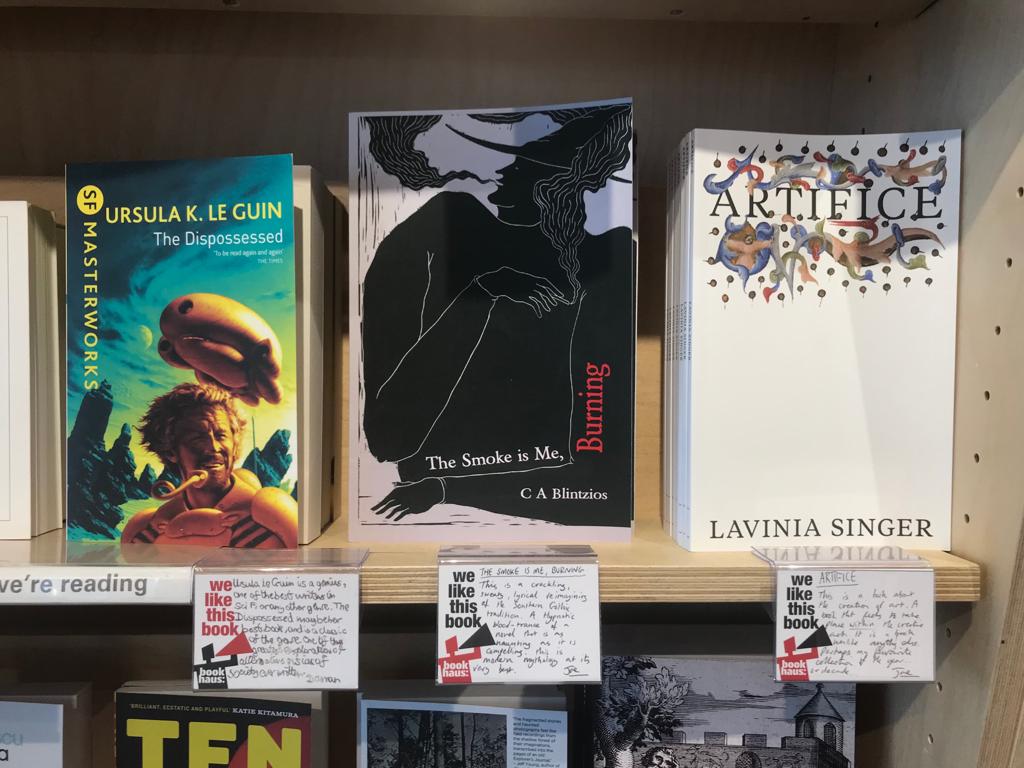 'A Hypnotic Blood Trance" -- honoured to be featured in @bookhaus2 'we like' section!! Support indie presses and bookshops peeps, they support you. #bookshop #AuthorsOfTwitter #writerscommunity #thesmokeismeburning