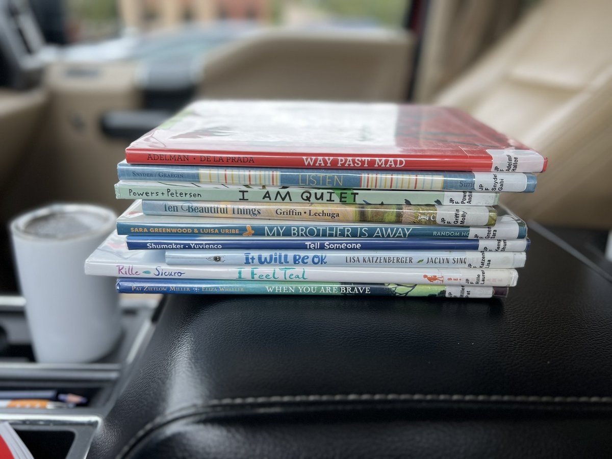 rew_erin's tweet image. My SEL library stack. #readreadread #kidlit #pb
