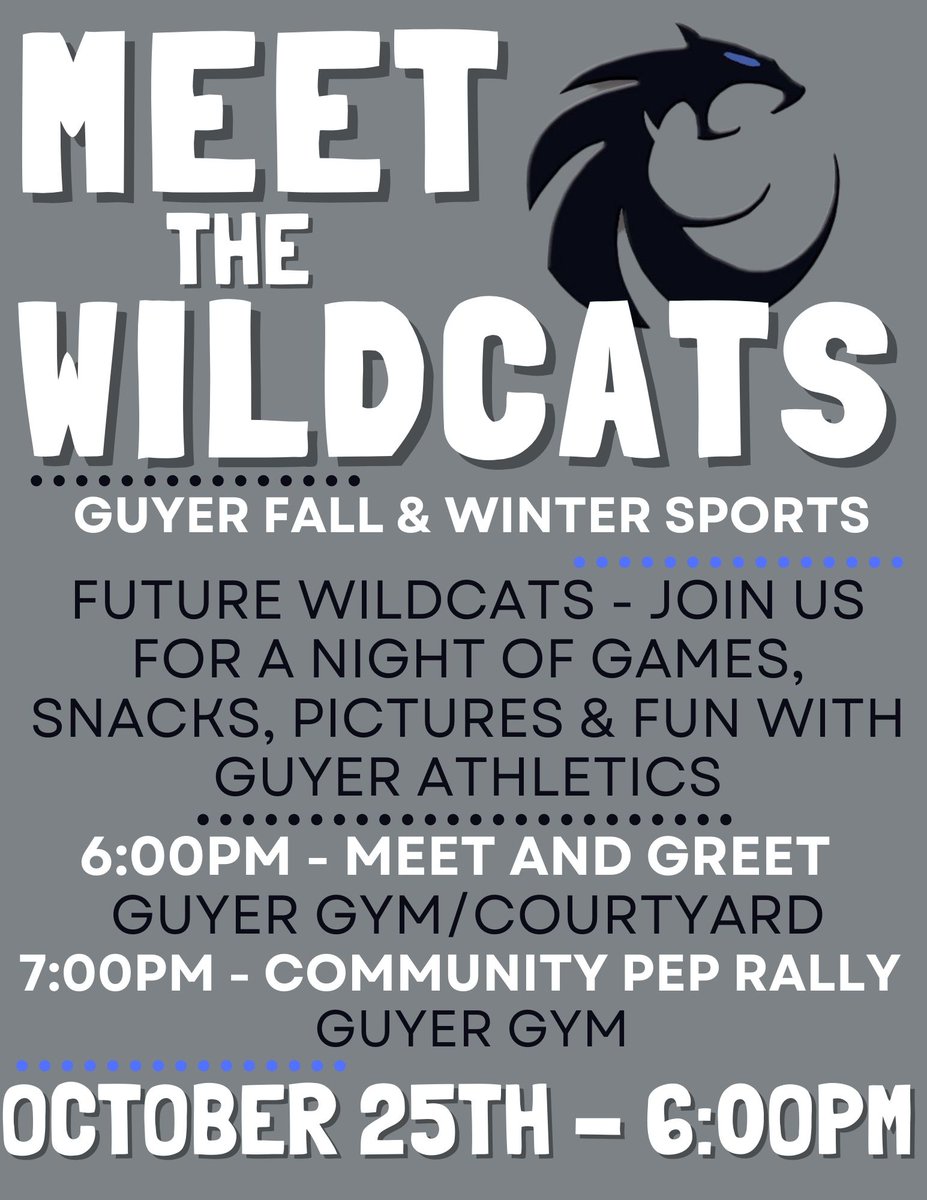 GuyerBasketball's tweet photo. Mark your calendars to come meet your Wildcats 🏀
#NoLimit https://t.co/DYD2ZGTLSA