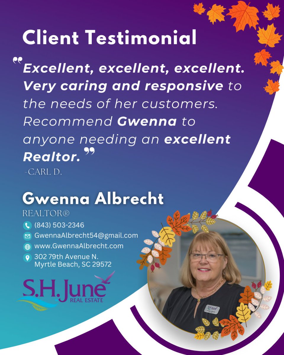 Another happy client, another successful sale thanks to Gwenna Albrecht💥
We're thrilled to welcome them to the neighborhood.
Thinking of making a move? 👉🏖️
Contact us for all your real estate needs.
#SHJuneRealEstate #SCInvestment #SCVacationHomes #SCProperties #homebuyers