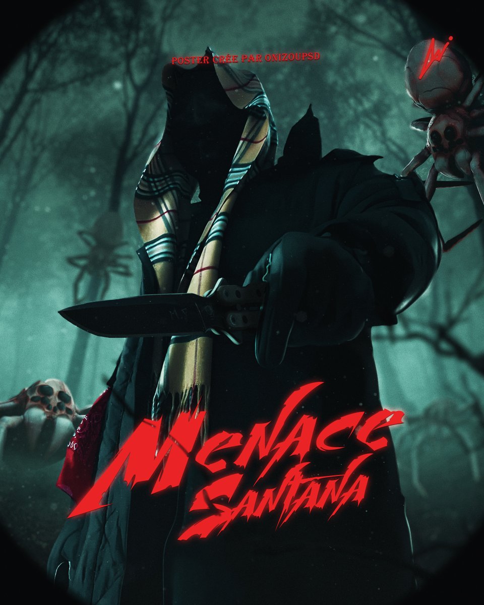 Onizoupsd's tweet photo. J'ai réalisé ce poster pour Menace Santana 🎃‼️ https://t.co/fw9GIK7IxD