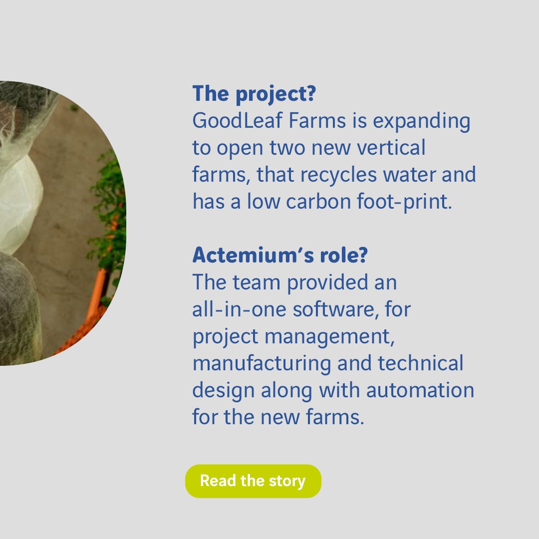 Actemium's tweet photo. #TheAgilityEffect| How innovative #technology can contribute to #sustainable businesses? 🌱
An example with Actemium Canada’s great contribution to the productivity gain of the vertical farming leader GoodLeaf Farms’ responsible project.➡https://t.co/oELcVLjdxX
@VINCIEnergies https://t.co/r59RNs5YPp