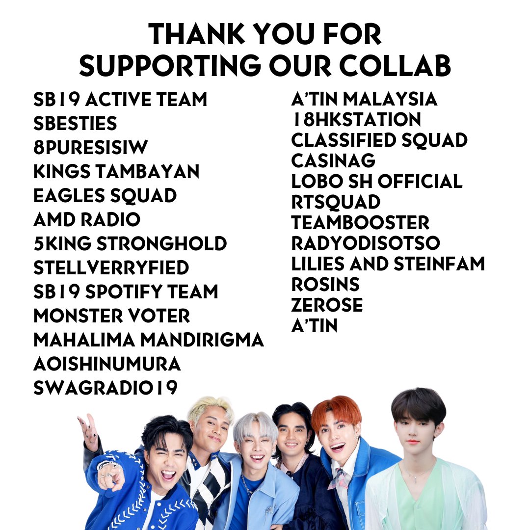 tagwarriorsph's tweet photo. 🗣️ Special mention to our FAMILY and FRIENDS‼️🤗

Thank you so much for exerting your effort and time to support our beloved MAHALIMA! 💙 This streaming party is a perfect gift for their 5️⃣th anniversary! 🥰

#SB19xZhanghaoStreamingParty
#SB19 @SB19Official
 #TWph https://t.co/swuKGt9dks
